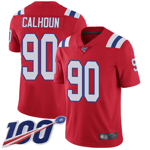 New England Patriots Football #90 100th Limited Red Men Shilique Calhoun Alternate NFL Jersey->new england patriots->NFL Jersey